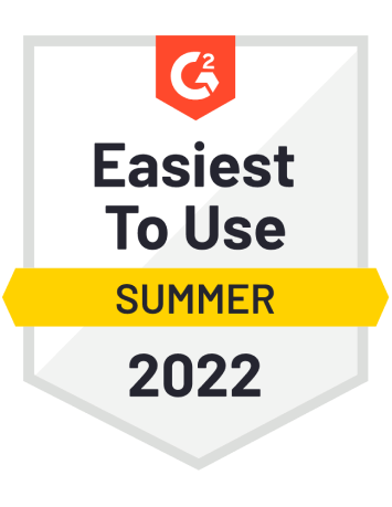 G2 Badge Easiest to Use Summer 2022